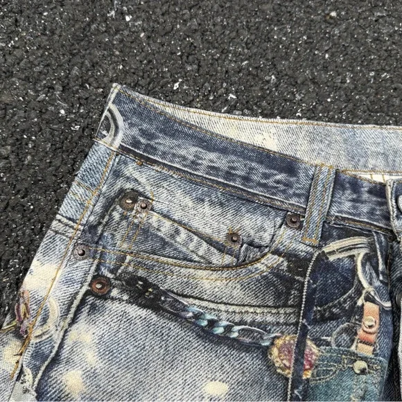 Acne Blue Distressed Flare Jeans - Picture 5 of 6
